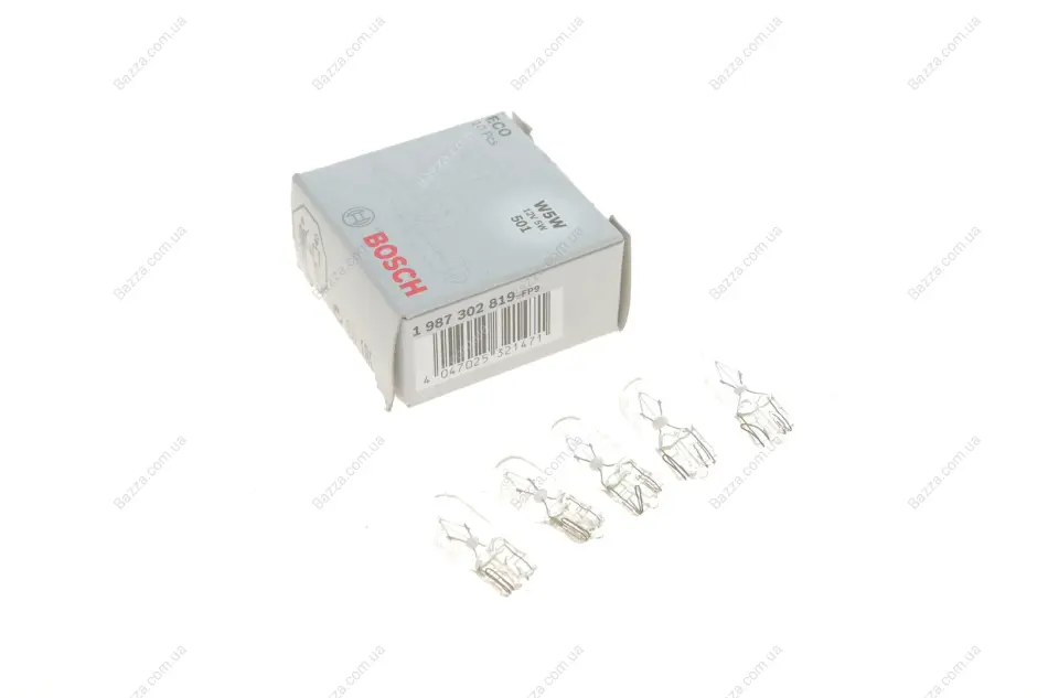 Лампа накаливания W5W 12V 5W W2,1x9,5d QUICK (пр-во) Bosch 1987302819 (фото 1)