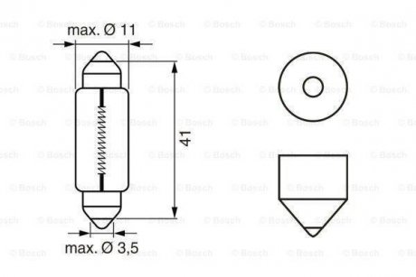 Лампа салона 12V 10W (пр-во) bosch 1 987 302 210