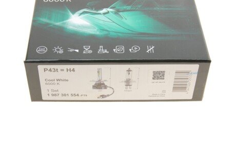 Лампа светодиодная LED Gigalight P43t (H4) 12 V 30 W Duobox cool bosch 1987301554