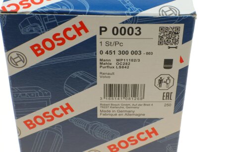 Масляный фильтр bosch 0451300003