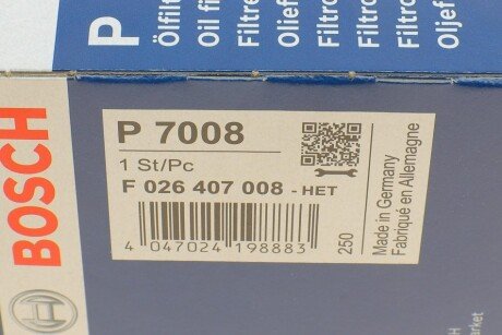 Масляный фильтр bosch F026407008