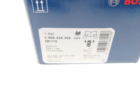 Передні тормозні (гальмівні) колодки bosch 0986424364