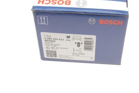 Передние тормозные колодки bosch 0986424433