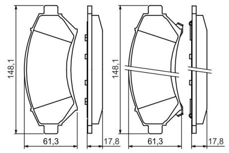 Передні тормозні (гальмівні) колодки bosch 0986424466