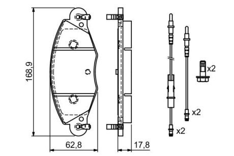 Передние тормозные колодки bosch 0986424581