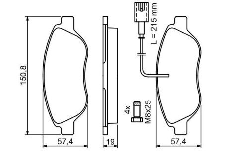 Передние тормозные колодки bosch 0 986 424 595