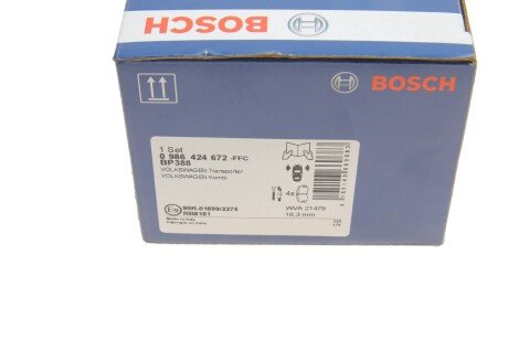 Передние тормозные колодки bosch 0 986 424 672