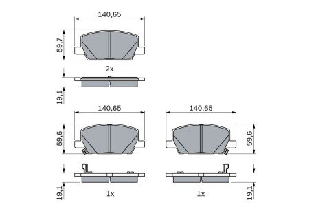 Передние тормозные колодки bosch 0986424896