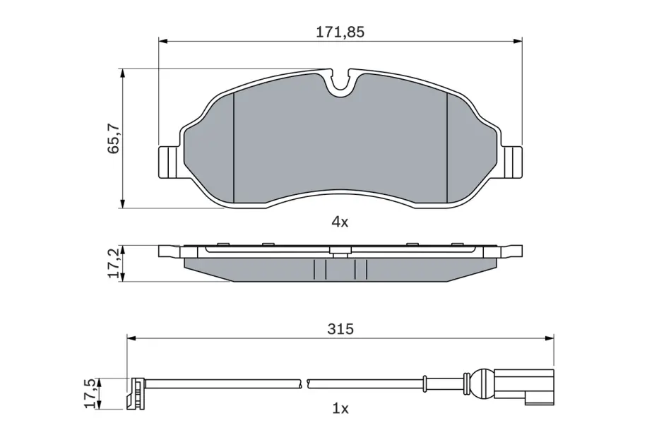 Передні тормозні (гальмівні) колодки Bosch 0 986 424 982 (фото 1)