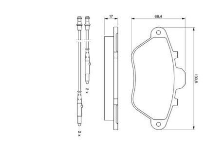 Передні тормозні (гальмівні) колодки bosch 0986460950
