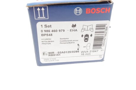 Передні тормозні (гальмівні) колодки bosch 0986460979