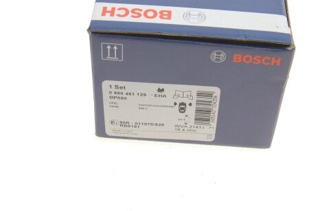 Передние тормозные колодки bosch 0 986 461 129