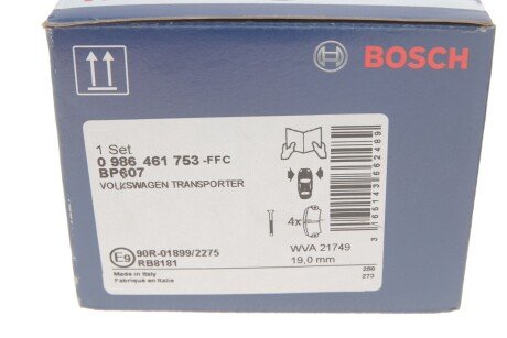 Передние тормозные колодки bosch 0 986 461 753