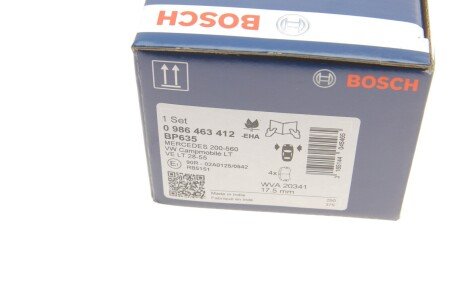 Передние тормозные колодки bosch 0986463412