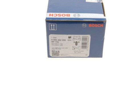 Передние тормозные колодки bosch 0986492090