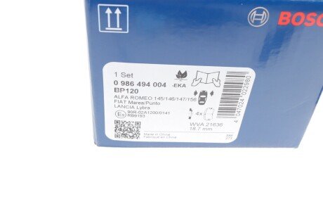 Передние тормозные колодки bosch 0986494004