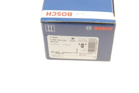 Передні тормозні (гальмівні) колодки bosch 0986494029