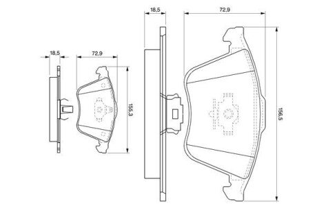 Передні тормозні (гальмівні) колодки bosch 0 986 494 077