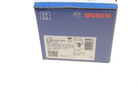 Передние тормозные колодки bosch 0 986 494 203