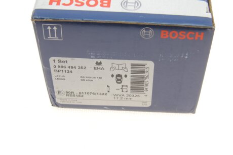 Передні тормозні (гальмівні) колодки bosch 0986494252