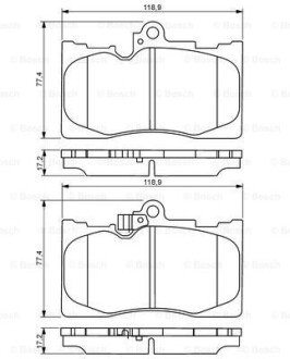 Передні тормозні (гальмівні) колодки bosch 0986494252