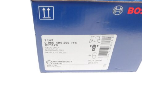 Передні тормозні (гальмівні) колодки bosch 0986494266