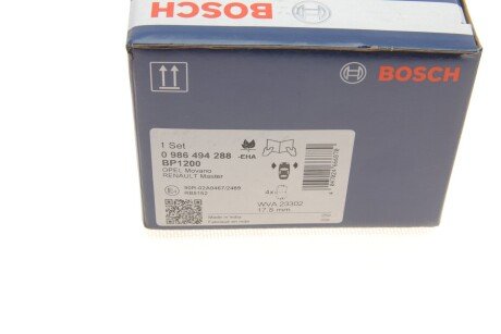 Передні тормозні (гальмівні) колодки bosch 0986494288