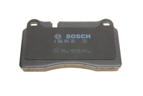 Передние тормозные колодки bosch 0 986 494 351