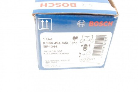 Передние тормозные колодки bosch 0986494422