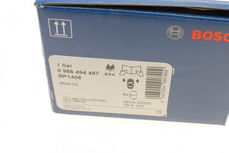 Передні тормозні (гальмівні) колодки bosch 0986494487