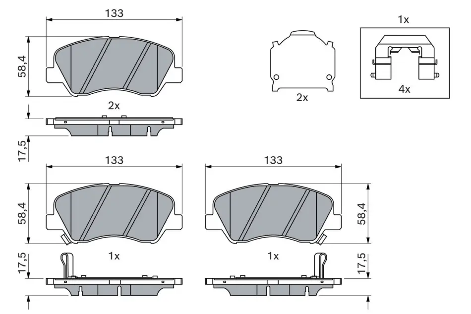 Передні тормозні (гальмівні) колодки Bosch 0 986 494 563 (фото 1)