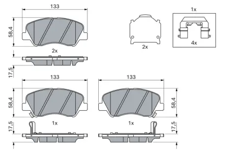Передні тормозні (гальмівні) колодки Bosch 0 986 494 563