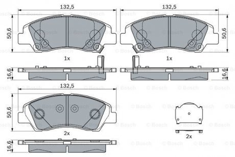 Передні тормозні (гальмівні) колодки bosch 0986494760