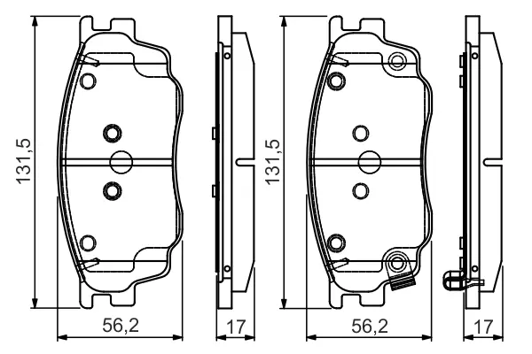 Передние тормозные колодки bosch 0 986 495 087
