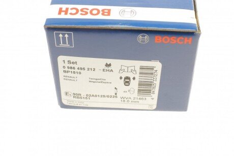 Передние тормозные колодки bosch 0986495212