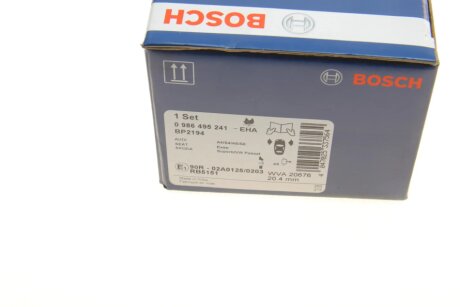 Передние тормозные колодки bosch 0986495241