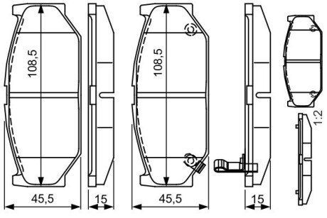 Передні тормозні (гальмівні) колодки bosch 0986495308