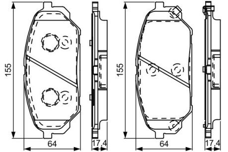 Передні тормозні (гальмівні) колодки bosch 0986495310