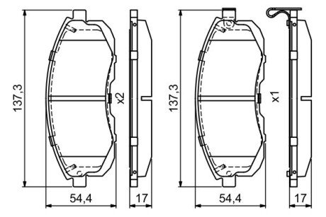 Передні тормозні (гальмівні) колодки bosch 0986495379