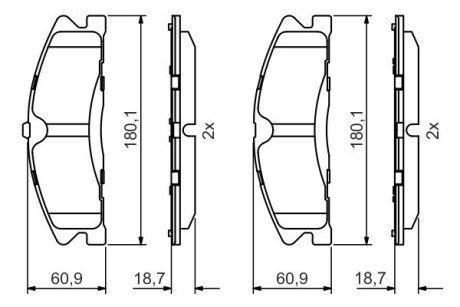 Передние тормозные колодки bosch 0986495399