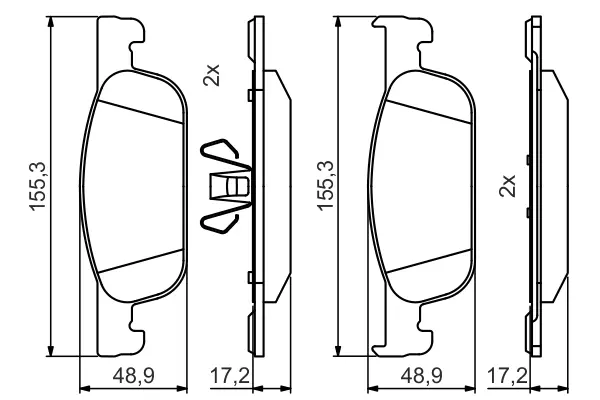 Передні тормозні (гальмівні) колодки Bosch 0986495424 (фото 1)