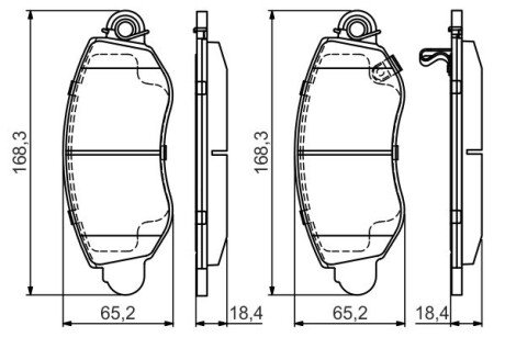 Передні тормозні (гальмівні) колодки bosch 0986495443