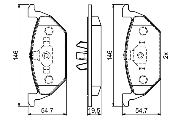 Передние тормозные колодки bosch 0986495454