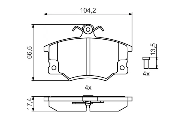Передние тормозные колодки bosch 0986495465