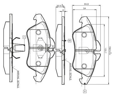 Передні тормозні (гальмівні) колодки bosch 0986TB2030