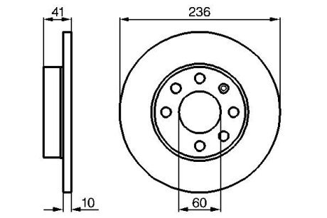 Передний тормозной диск bosch 0986478080 на Опель Кадет е