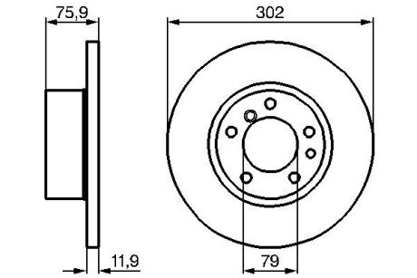 Передний тормозной диск bosch 0986478319 на Бмв E34