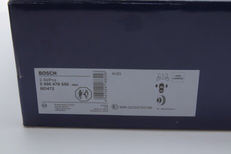 Передний тормозной диск bosch 0986478550