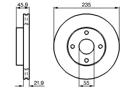 Передний тормозной диск bosch 0986478787