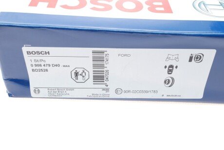 Передний тормозной диск bosch 0986479D40